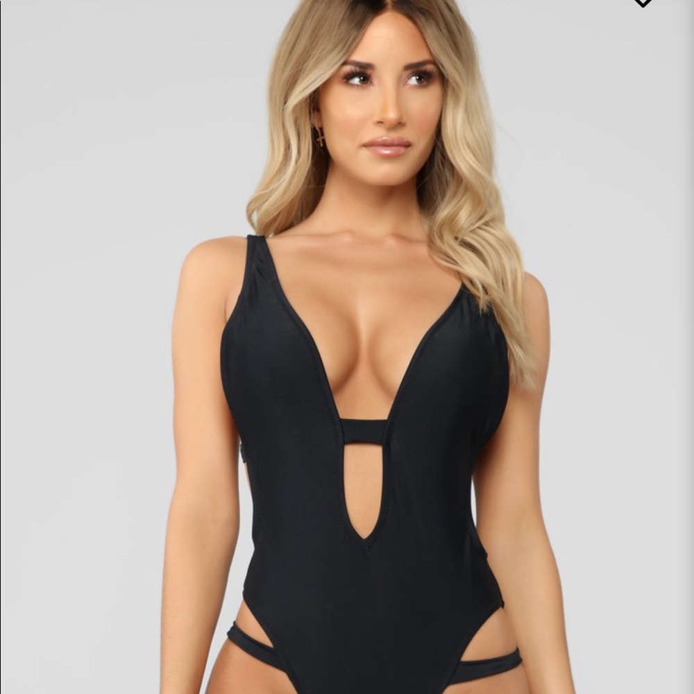 Fashion Nova Black One Piece Swimsuit